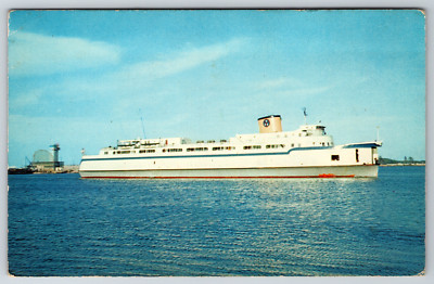 c1960s Elongated Automobile Ferry Princess Anne Ship Boat VA Vintage Postcard