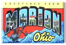 Greetings from Marion Ohio FRIDGE MAGNET travel souvenir "style B"