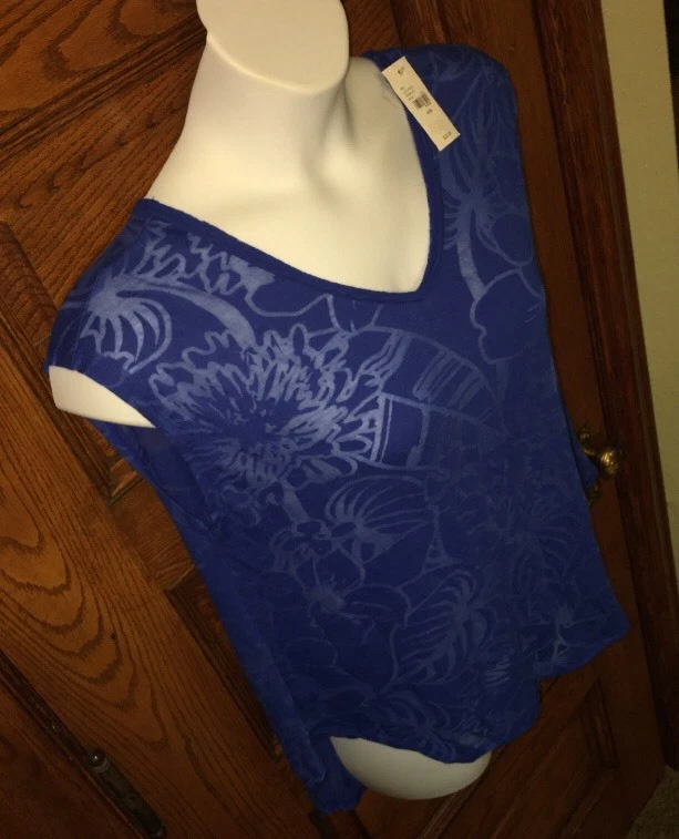 LANE BRYANT Azul Cobalto Patrón AGOTADO, TRAJE DE BAÑO ENCUBRIMIENTO ALTO-BAJO, Talla 14/16 Nuevo con etiquetas Foto 4 de 4