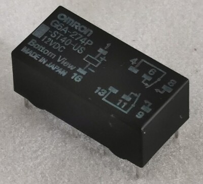 100 X NEW G6A-274P-ST40-US DC12 / G6A274PST40USDC12  Omron, Relay DPDT 12VDC
