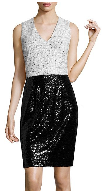 nicole miller sequin sheath dress NICOLE MILLER SILVER SEQUIN DRESS SHEATH Boho GLAM DISCO Swifty Cocktail NEW! 2