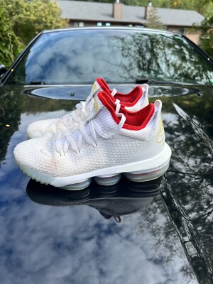 Nike LeBron James 16 Low Draft Night White Ice Gold LBJ CI2668 100 Size 7.5 | eBay