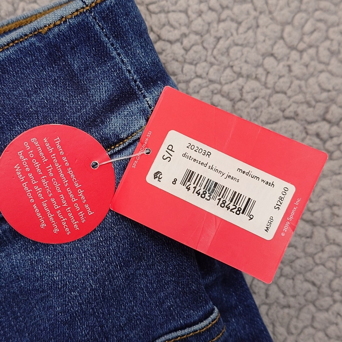 Spanx Jeans Womens S Blue Pull On Distressed Skinny Ankle Stretch Spanx Jeans Womens S Blue Pull On Distressed Skinny Ankle Stretch
