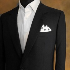 NEW - Men's 100 Cotton Dog or Cat Paw Print Pre-Folded Pocket Square Insert