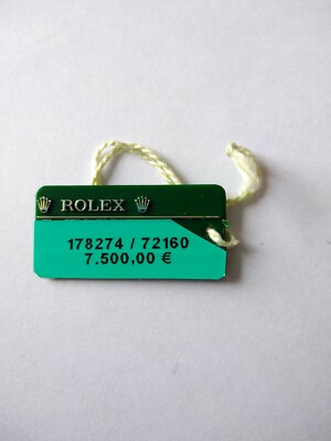ROLEX Date Just Green Tag Etiqueta Sello Seal 178274/72160  Oyster Swimpruf