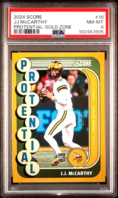 JJ McCarthy Panini Score Protential #10 Gold Zone