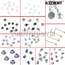 AZDENT Dental Orthodontic Lingual Button Bondable Round /Rectangular Mesh Base