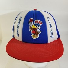 Vintage 1984 Los Angeles Olympics Snapback Trucker Hat Cap Mesh W/ Torch
