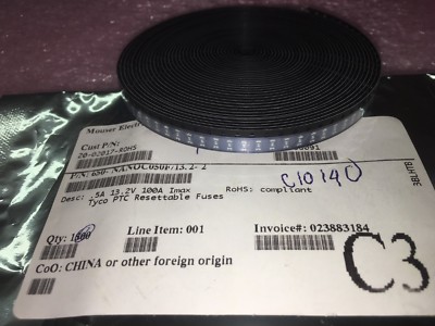 (100 PIECE LOT) NANOSMDC050F/13.2-2, PTC RESET FUSE 13.2V 500MA 1206 RoHS
