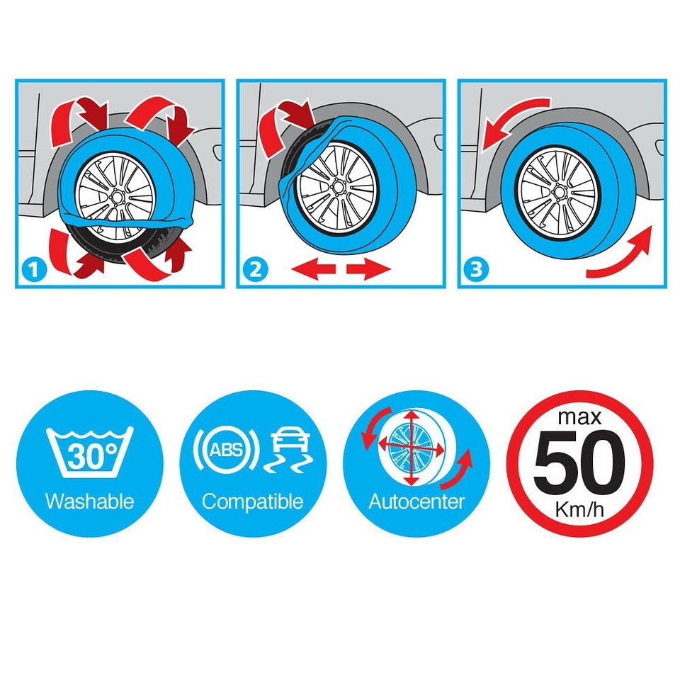 CALZE DA NEVE PER AUTO SAITUMA - Omologate EN 16662-1, Facili Da Mettere - Foto 9