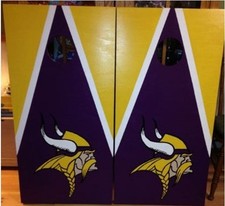Vikings Cornhole boards Custom Made and Free Bags