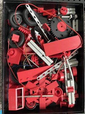 3 Fischertechnik GRUND KASTEN 100 + MOT-1 +50/3 boite et notices