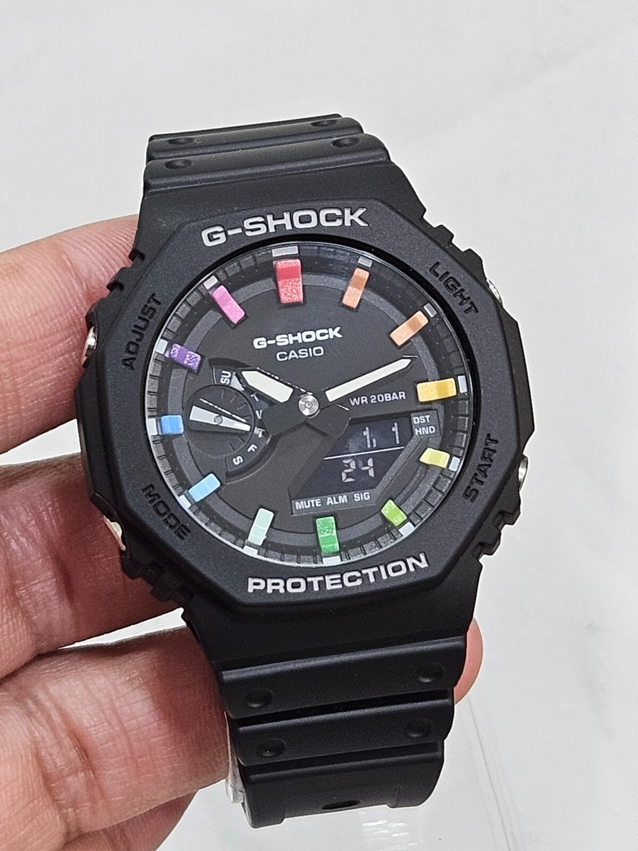 カシオ　GA-2100GB カスタム Custom Casio G-Shock GA-2100 Rainbow Mod – Carbon Core Guard