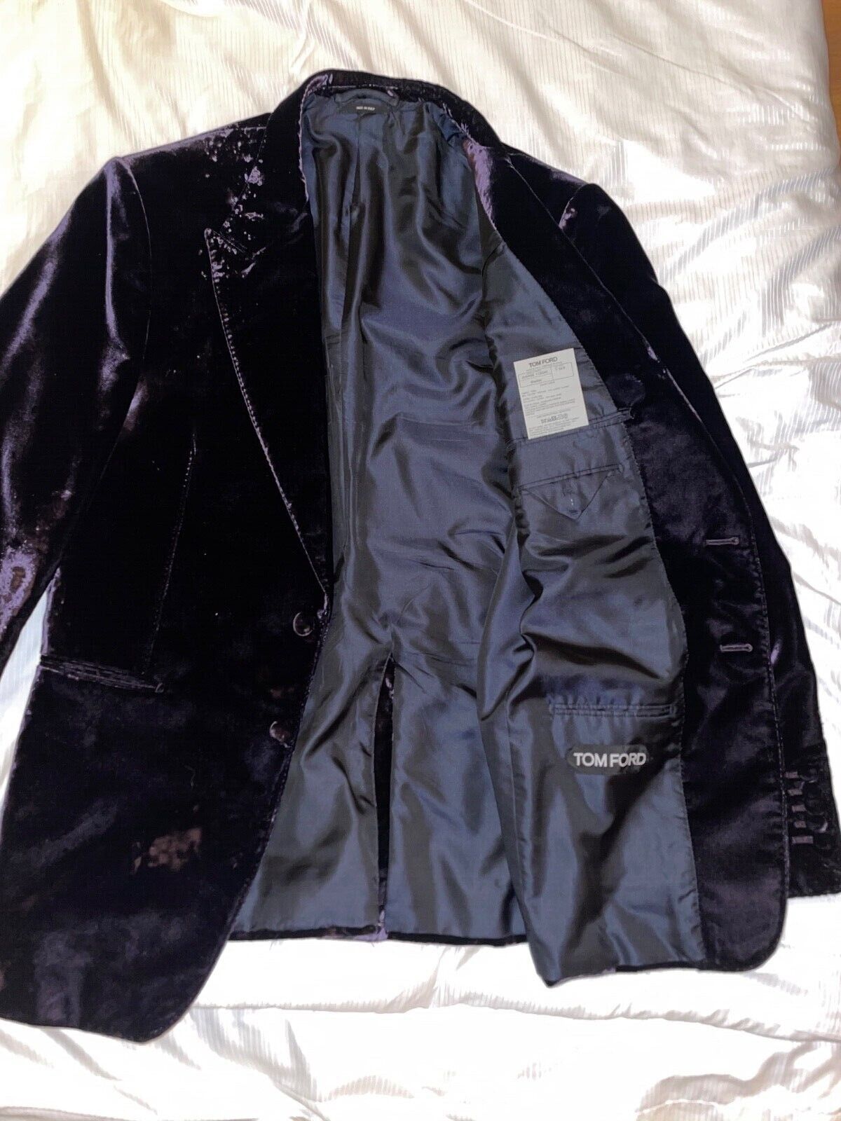 Følsom hyppigt Kent Tom Ford Viscose Velvet Shelton Cocktail Jacket Purple Pre Owned | eBay