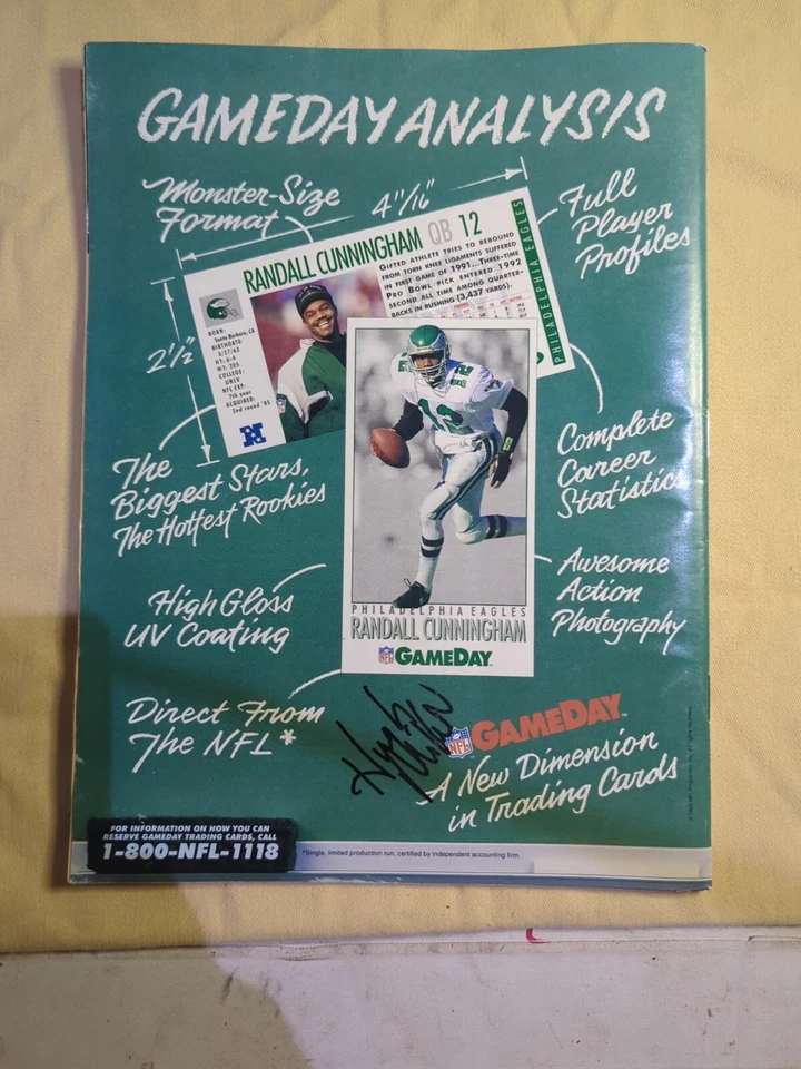 1992 NFL HOF GameDay Program,  Autographed Auto by Lem Barney + Others HOF - Image 2 of 4