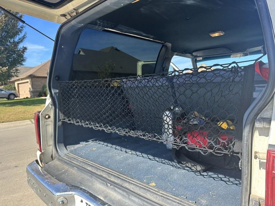 Red de carga de malla organizadora estilo sobre maletero trasero para Ford Bronco 1980-1996 Foto 4 de 4