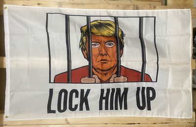 Liberal Flag FREE SHIP Biden Lock Him Up Donald Trump For Prison USA Sign 3x5 
