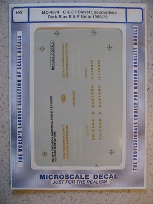 Microscale Decal N 60-4074 C & E I Diesel Locomotives Dk Blue E&F Units 1959-72