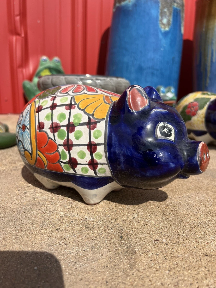 Talavera Piggy Bank Money Bank Folk Art Mexican Pottery Hand Painted Home Decor