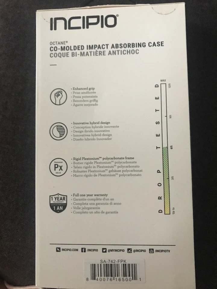 Nueva Funda Original Incipio Octano Escarcha/Rosa Para Samsung Galaxy S7 Edge Foto 3 de 4