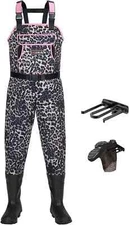 G1N HISEA Womens Chest Waders Leopard Duck Hunting Fishing Neoprene Waders PINK