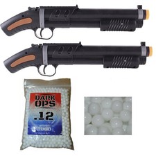 Lot of 2 - DOA Pirate SPRING AIRSOFT GUN PUMP SHOTGUN Mini 13"  1000 6mm BBs BB