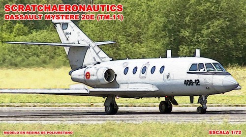 DASSAULT MYSTERY 20E. 1/72 Scale. POLYURETHANE RESIN