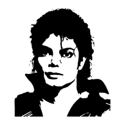 Michael Jackson MJ Aufkleber 10cm x 12cm Weiß glanz