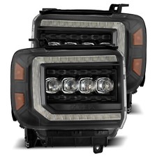 Para 15-18 GMC Sierra Alpharex Nova Negro Carcasa Proyector LED Faros Lámparas
