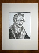 Antique Lucas Cranach Woodcut Print Of Phillip Melanchthon Theologian