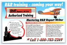 R&R Report Writer Training Hammerman Associates Ad Berlin MD Postcard