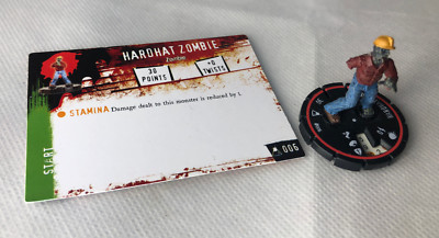 HorrorClix Hardhat Zombie #006 rot Figur Modell Vintage Horror Clix