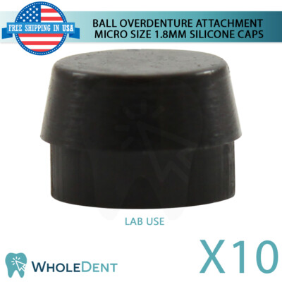 10x Lab Silicone Cap Ø1.8mm Micro Ball Attachment Abu tment Dental Im plant