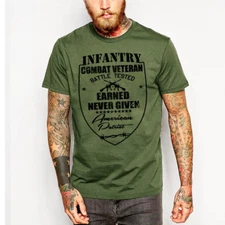 Military T-Shirt Army Navy Machine Gunner Sniper Paratrooper Infantry