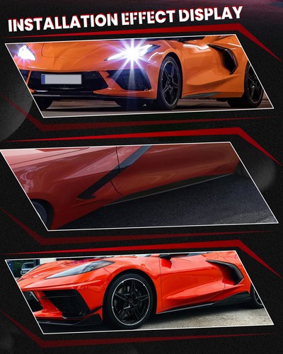 2x Real Carbon Fiber Side Skirt for Corvette C8 Z51 Stingry Z06 2020-2025 Black - Picture 5 of 22