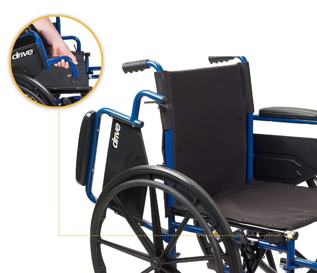 Drive BLS18FBDELR Wheelchair Black/Blue 696231404757 eBay