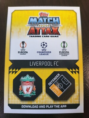 2022-23 TOPPS Match Attax Virgil Van Dijk WARRIOR FOIL card #32 | eBay