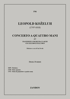 Concerto A Quattro Mani | Leopold Kozeluch | Partitur | Zanibon