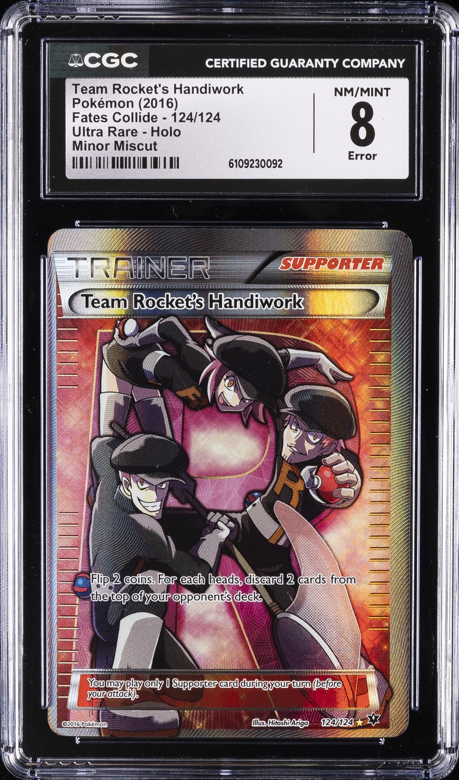 2016 POKEMON #124/124 TEAM ROCKET'S HANDIWORK CGC 8