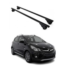 Dachträger Gepäckträger für Opel Karl 2017-2019 Grundträger Metall Schwarz 2tlg