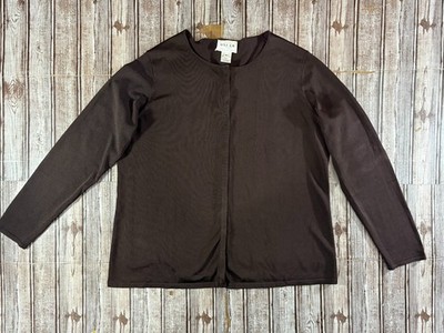 OSCAR DE LA RENTA  Knit Cardigan Sweater size 1X color Chocolate Brown