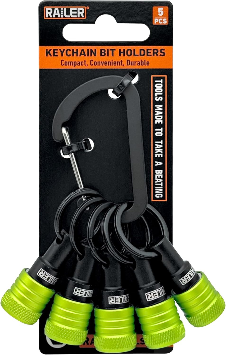 Bit Holder Keychain 5Pc - 1/4 Inch Hex Shank Bit Holders - Quick Release Bit Hol