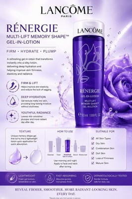 Rénergie Multi-Lift Memory Shape  Gel-in-Lotion 50ml Try-Out Size NEW JAPAN