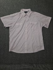 Panhandle Slim Shirt Mens XL Pink Check Western Snap Short Sleeve Casual