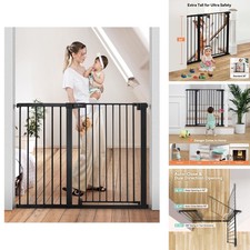 COMOMY 36" Extra Tall Baby Gate Fits 29.5"-48.8" Wide Openings Black