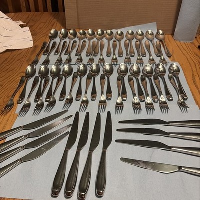 Retroneu SEASIDE Mirror 60 Pc Flatware Set Service for 12 MCM 18/10 Stainless