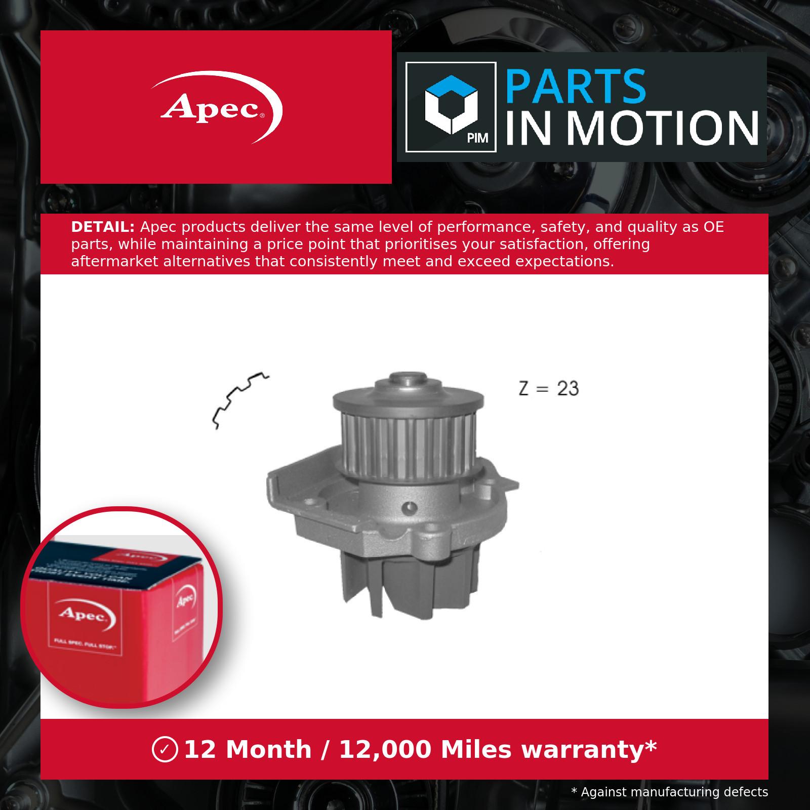 Water Pump fits FIAT 500C 301J410, 312 1.2 1.4 2009 on Coolant 1535462 55204538