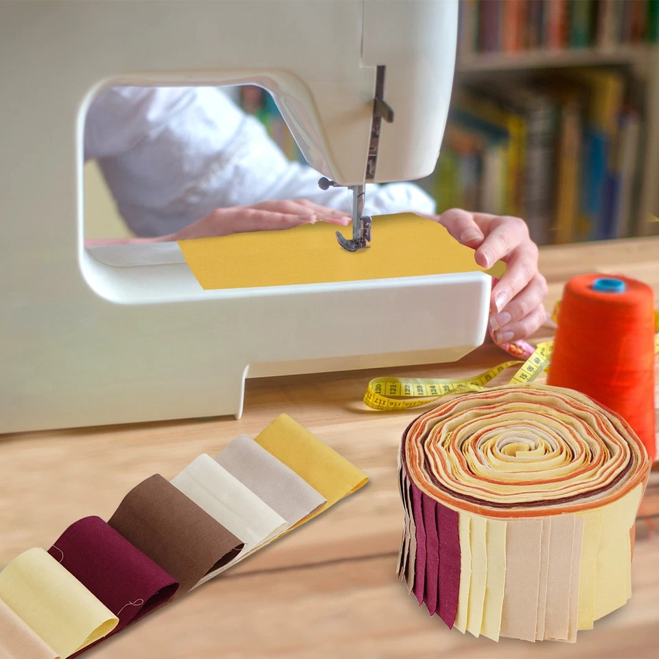 40pc Thanksgiving Jelly Roll Fabric Strips Fall Cotton Quilting Precut Patchwork - Image 3 of 4