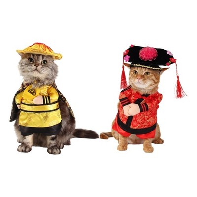 Traditional Chinese Emperors Cats Costume Soft Breathable For Funny Make Up