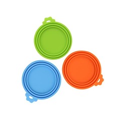 3 Pack Pet Food Can Covers Universal Can Lids Safe/Silicone Dog Cat Food Can ...